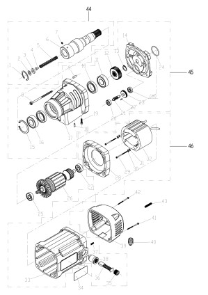 Explosionszeichnung für: Magnetbohrmaschine MKB-50HD Motor